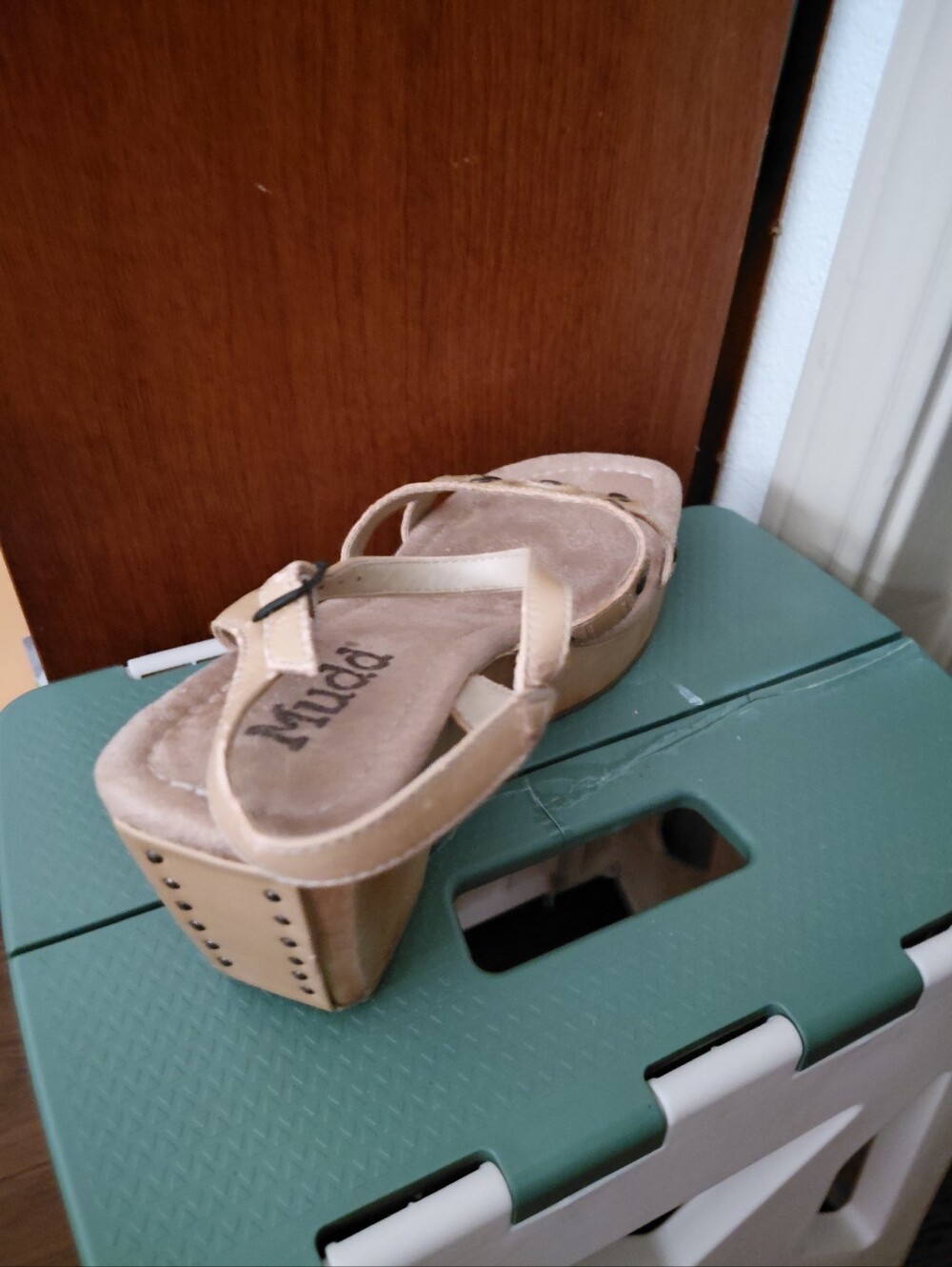 Mudd Tan Wedge Thong Sandals